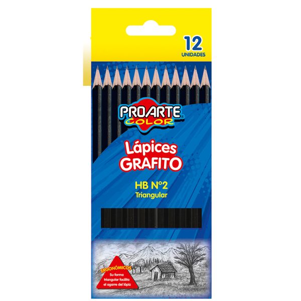 LÁPICES GRAFITO TRIANGULARES HB Nº2 PROARTE